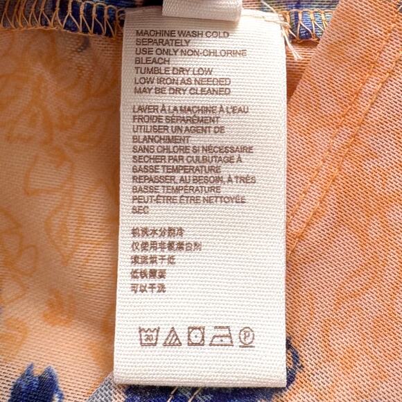 Free People Amber Sheer Floral Long Sleeve Top Size Large - Picture 9 of 12